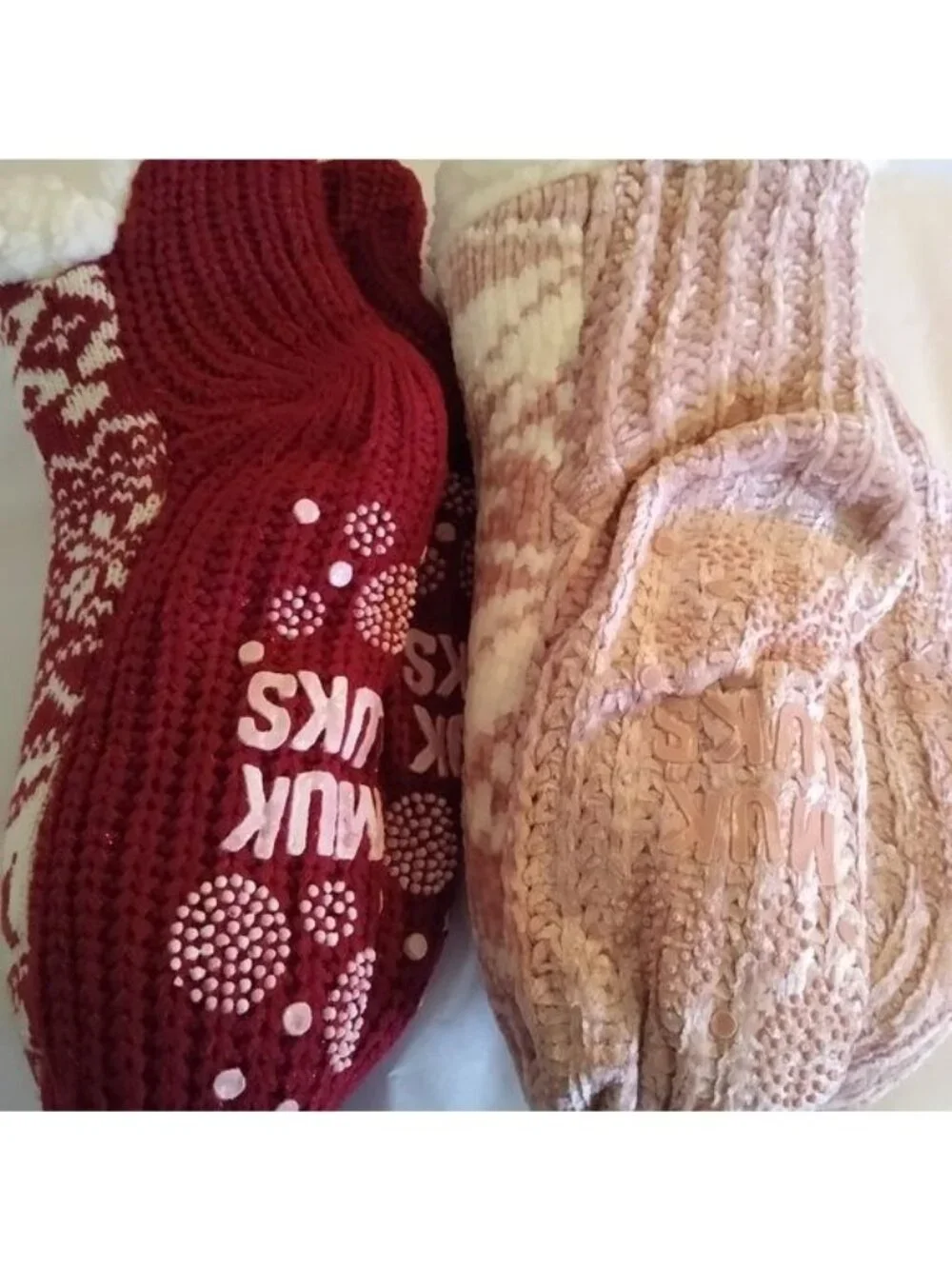 Muk LUKS Women's Holiday Cabin Sox, 2 pair, Small/Medium (5-7)